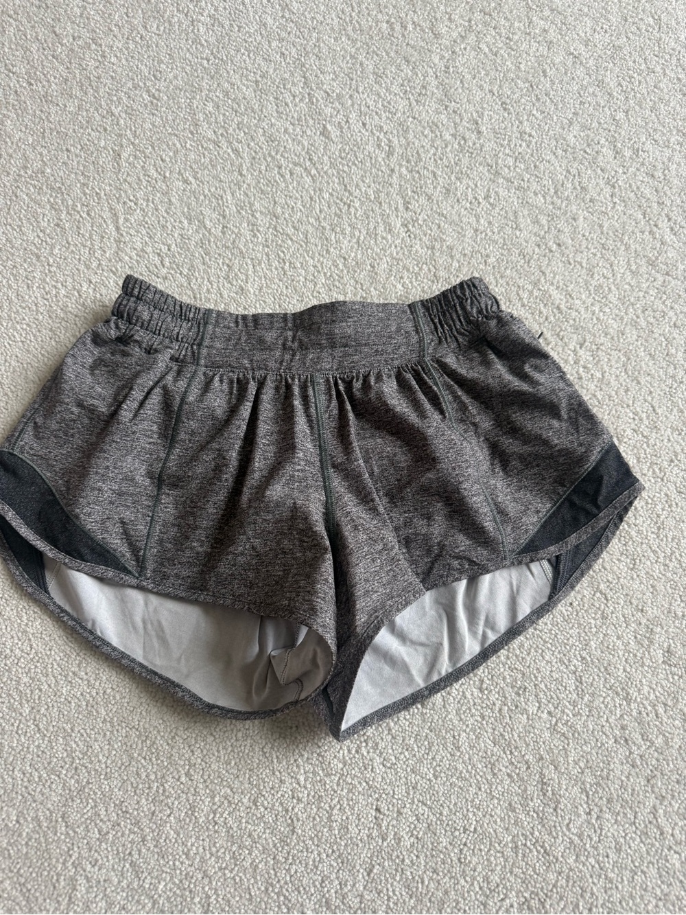 lululemon athletica Heathered Gray Running Shorts- 2.5 inch